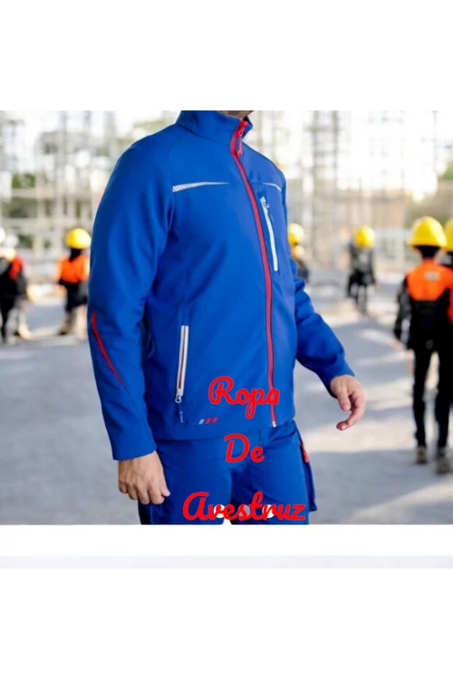 Engelbert Strauss Chaqueta Softshell azul-rojo