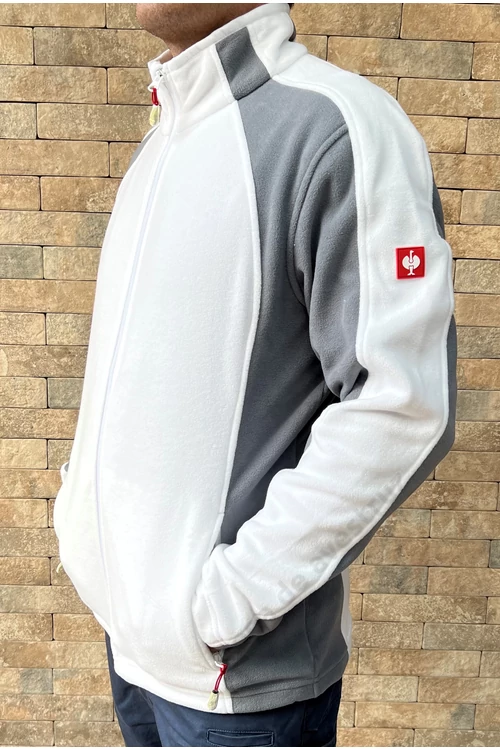 Engelbert Strauss Sudadera con capucha Microfleece blanco-gris