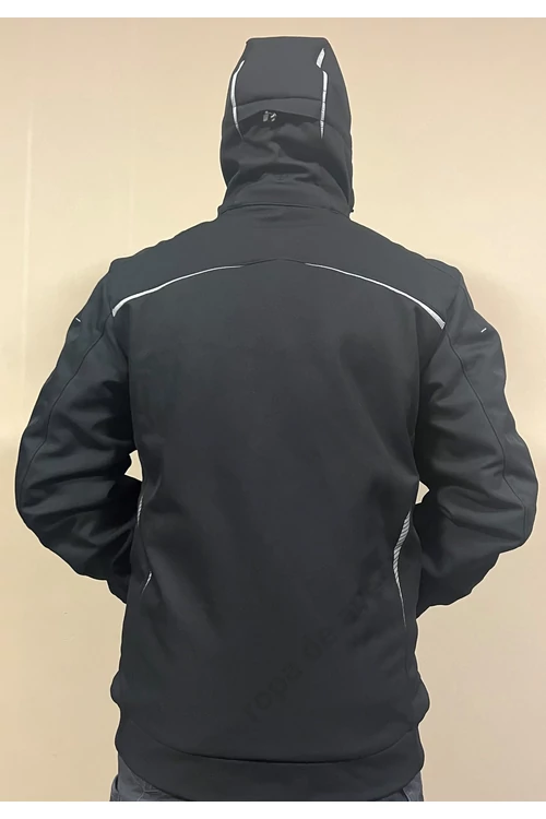 Abrigo de invierno con capucha Engelbert Strauss negro platino