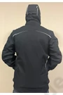 Abrigo de invierno con capucha Engelbert Strauss negro platino